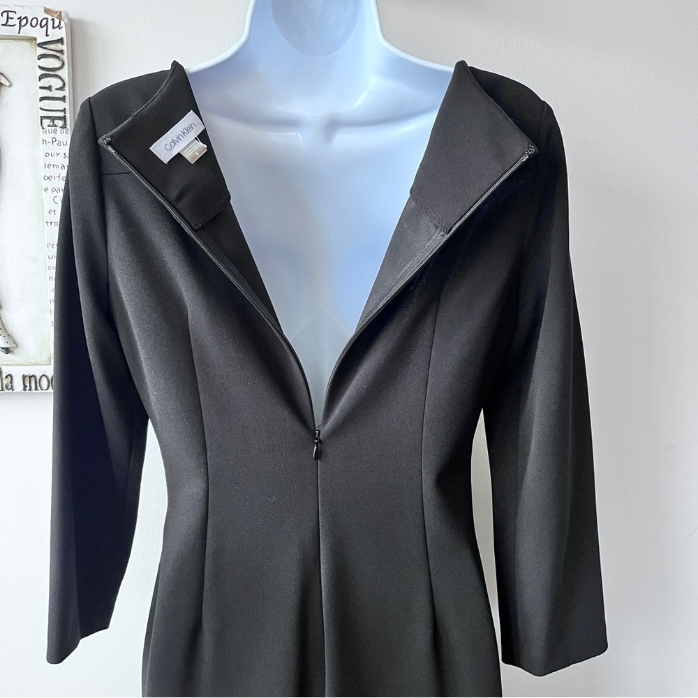 Calvin Klein Women’s Minimalist Scandi Girl Black Midi Dress Size 6 - Picture 5 of 9